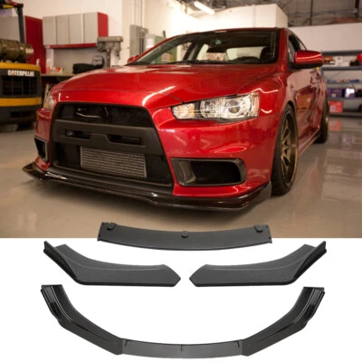 Car Front Bumper Lip Spoiler Carbon Style For Mitsubishi Lancer 08-15 EVO X 10 - Изображение 1 из 4