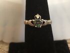 Vintage Claddagh Traditional Irish Sterling Ring Size 7 1/2 Iridescent Heart