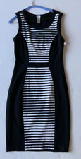 CACHE Stretch Stripes Bodycon Sleeveless Dress Size 10 Slimming