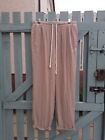 H&M Womens Beige Trousers Pockets Adjustable Waist Spring Summer Holiday Small S