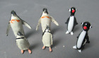 6 Mini Penguins - 4 Metal (2 Adults & 2 Kids) & 2 Murano Art Glass - f3 sb
