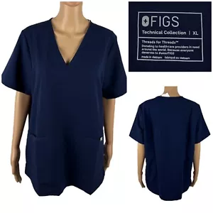 Top tre tasche Figs donna XL collezione tecnica Casma Scrubs blu navy nuovo con etichetta - Foto 1 di 9