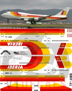 V1 Decals Boeing 747-400 Iberia for 1/144 Revell Model Kit V1D0485 - Bild 1 von 8
