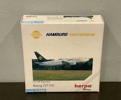 Herpa Wings 1:500 Hamburg International B737-700 NEW  - Image 1 of 4