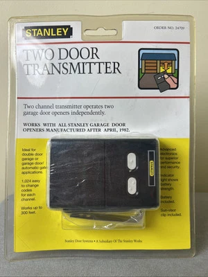 Transmisor de dos puertas Stanley funciona con 2 puertas de garaje diferentes #24709 Foto 1 de 2
