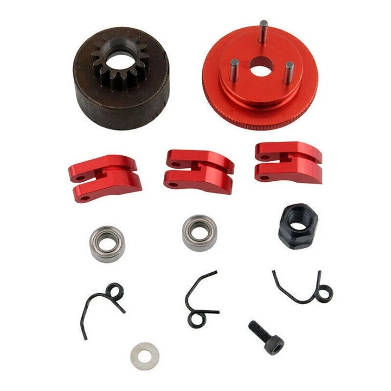 Clutch Bell 14T Gear Flywheel Springs Cone Engine Nut for 1/8 HSP HPI RC Car - Image 1 of 4