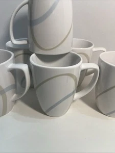 6 Corelle Coordinates Porcelain SAND AND SKY 10 oz. Coffee Cup Mugs 1094 - Picture 1 of 6
