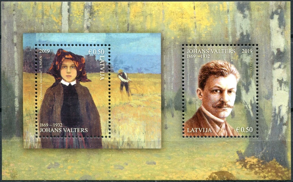 Latvia 2019. 150th Birth Anniversary of Janis Valter, artist (MNH OG **) S/Sheet - Image 1 of 1