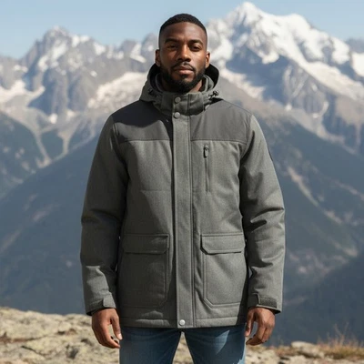 Chaqueta Icebreaker Merino Para Hombre Grande Gris MerinoLoft Aislada Con Capucha Cremallera COMO NUEVA Foto 1 de 4