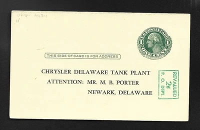 1950's Chrysler Delaware Tank Plant Postal Card - Image 1 of 2