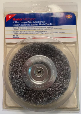 MASTER MECHANIC 4" FINE CRIMPED WIRE WHEEL BRUSH 842812 - Image 1 of 2