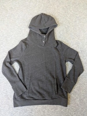 Alo Yoga Gray Faux Shearling Lined Sherpa Snap Up Hoodie-Size Large Minimalist  - Image 1 of 4