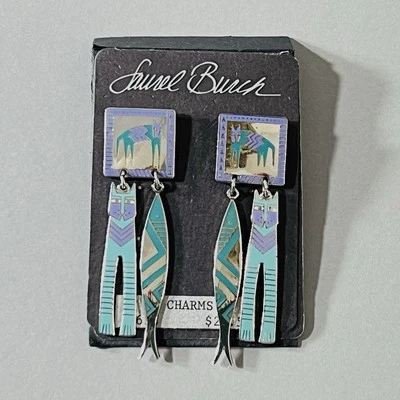 Новый из старых запасов LAUREL BURCH подвески реликвии CAT FISH XL двойной подвеской падение серьги CLOISONNE - Изображение 1 из 4