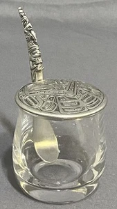 VINTAGE BOMA CANADA ALASKA NORDWEST EINHEIMISCHES DESIGN ZINN GLAS MIT LÖFFEL - Bild 1 von 5