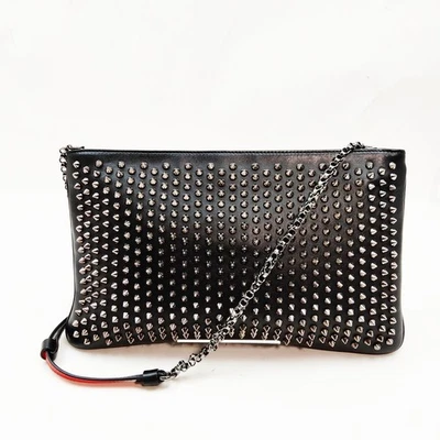NO TARIFF Christian Louboutin Shoulder Bag Black Leather 3293070 - Image 1 of 4