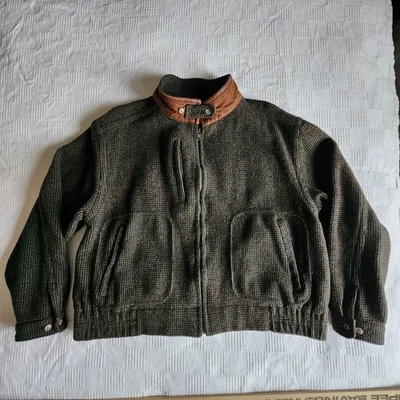 Vintage Woolrich Wool Leather Trim Made In USA Mens Bomber Jacket Size XXL  - Image 1 of 4