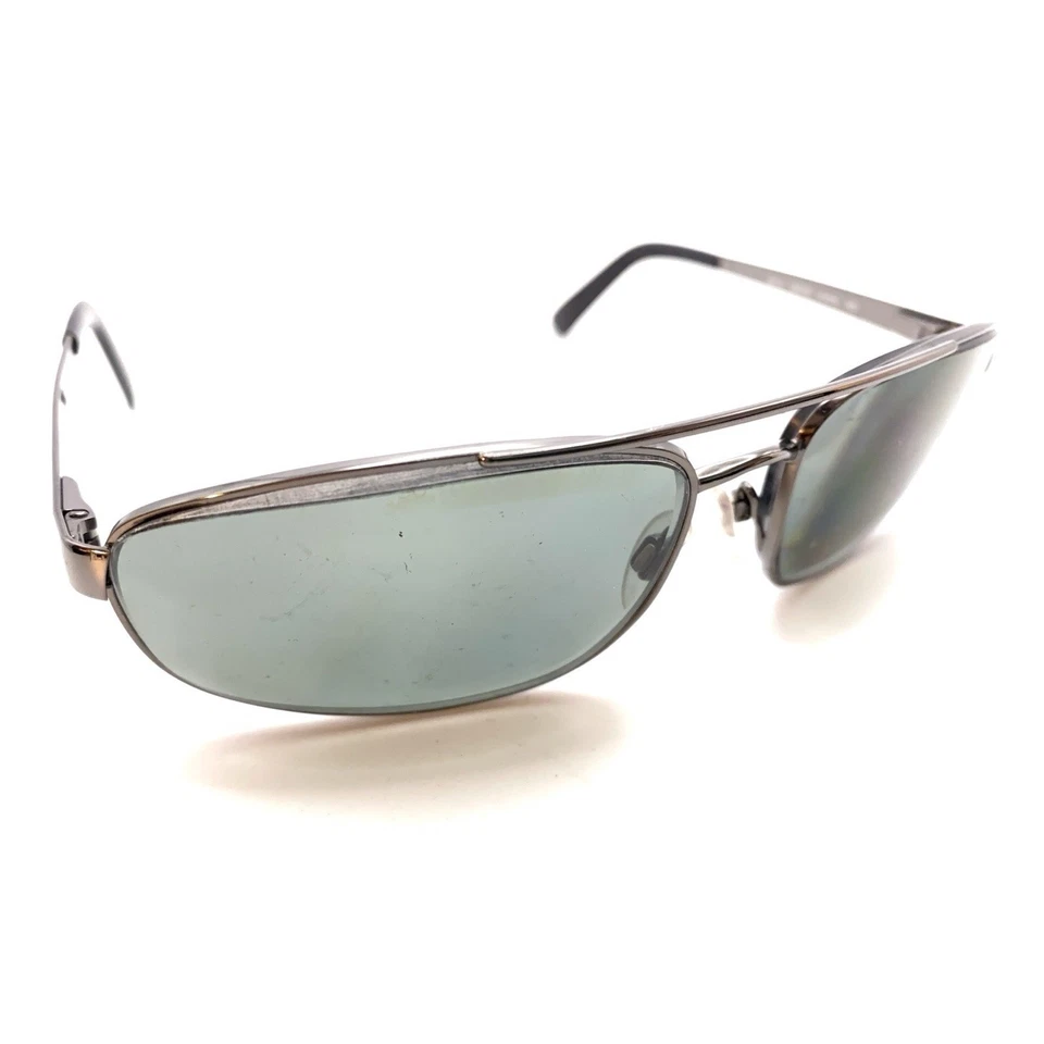 Gafas de sol envolventes rectangulares de metal plateado Revo 3014 080/K3 monturas 61-18 125 Italia Foto 1 de 4