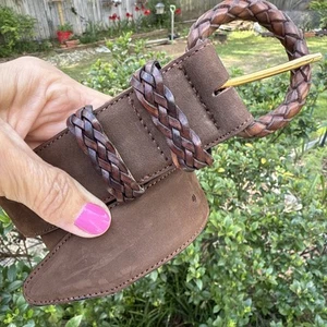 Vtg Brooks Brothers Woman’s Brown Leather-suede Belt Medium - Picture 1 of 6