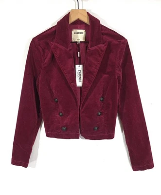 Chaqueta Recortada L’AGENCE Dolly Terciopelo Doble Pecho Talla S Borgoña Merlot Foto 1 de 4