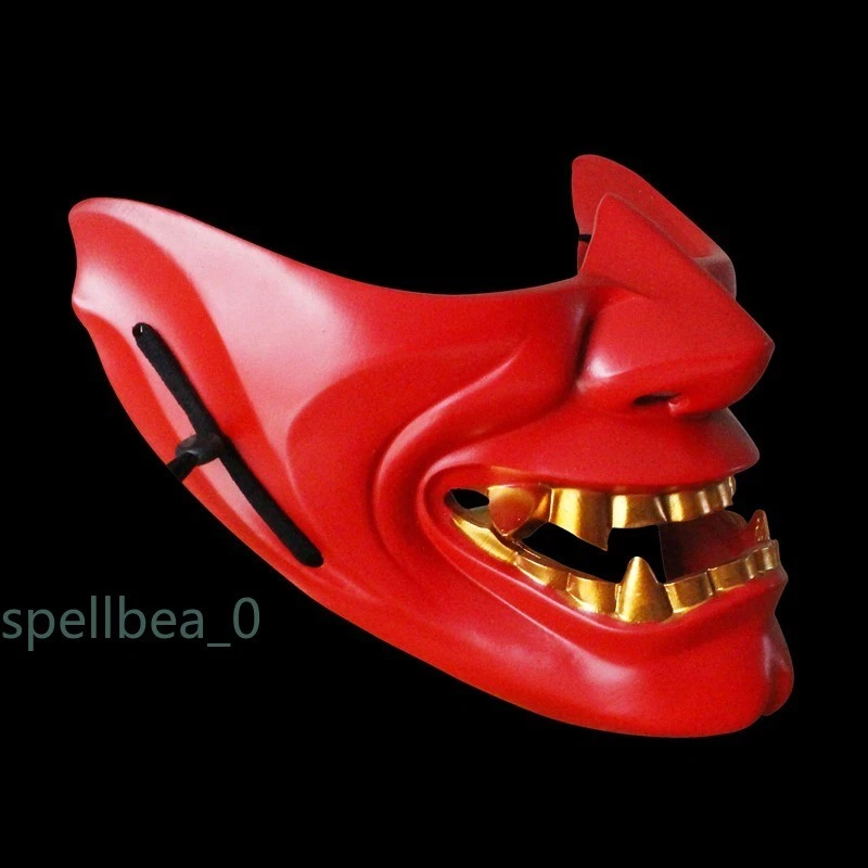 Halloween Japan COSPLAY Hannya Mask Half-face Resin Mask Ghost Head Ball Party - Image 1 of 4