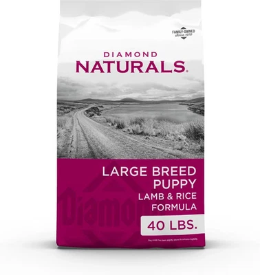 Comida seca para perros Diamond Naturals fórmula para cachorros de raza grande, bolsa de 40 lb Foto 1 de 4