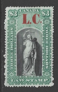 Bigjake: Quebec QL-12, $3.00 sello legal - Imagen 1 de 2