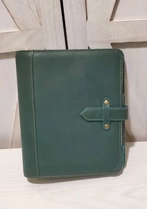 Planificador Franklin Covey Aurora de colección cuero de grano completo clásico verde - En muy buen estado - Imagen 1 de 19