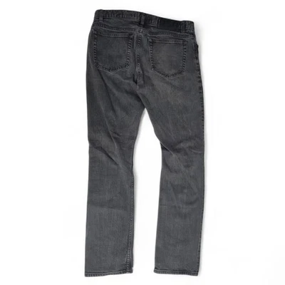 Pantalones de mezclilla John Varvatos Bowery para hombre 33RG negro gris oscuro botón mosca calce ajustado Foto 1 de 4