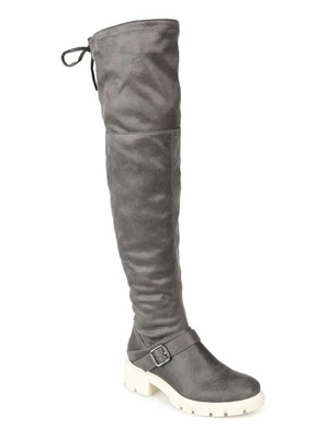 JOURNEE COLLECTION Womens Gray Buckel Strap Tie Salisa Boots Shoes 9.5 XWC - Image 1 of 4