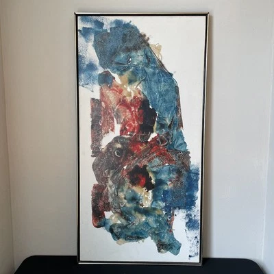 PINTURA AL ÓLEO RETRATO VINTAGE MCM ABSTRACTO MODERNO MEDIADOS DE SIGLO HAROLD KIMBALL Foto 1 de 4