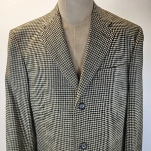 Vintage 90er Burberry Herren Wolle Hahnentritt Sport Mantel Blazer Jacke Größe 40 L - Bild 1 von 13