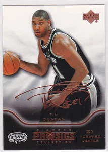 Tarjeta de baloncesto TIM DUNCAN UD AUTO SIGS de mazo superior SAN ANTONIO SPURS NBA HOFer! - Imagen 1 de 2