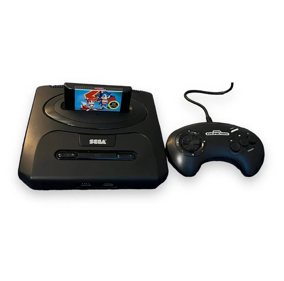 Sega Genesis Model 2 MK-1631 BARELY USED!! Cords Controller Tested W/ Game - Image 1 of 4