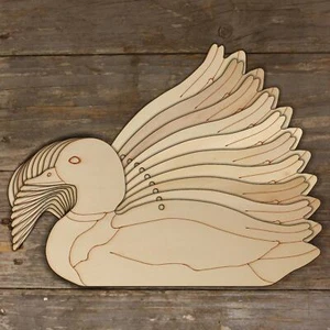 10x Wooden Mallard Swimming Duck Male Empty Craft Shape 3mm Plywood River Birds - Picture 1 of 4
