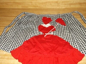 Vintage Women's Cotton Half Apron Woman with Umbrella Print - Picture 1 of 3
