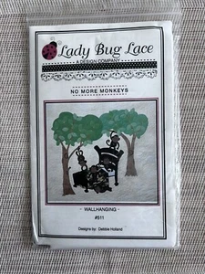"No More Monkeys" Quilt Wall Hanging Pattern By Lady Bug Lace Designs - Picture 1 of 2