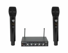 Rockville RKI60 Dual UHF 8 Chan Wireless Microphone Karaoke Interface Mic Mixer