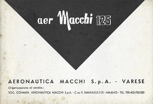 Aer Macchi 125 Istruzione  Manutenzione Controllo -  Anastatica Legend Bike - Foto 1 di 2