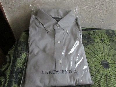 NUEVO CON ETIQUETAS~ CAMISA DE VESTIR INFORMAL/VESTIDO DE ALGODÓN SUPIMA PINPORT LANDS' END PARA HOMBRE-- 15 x 35 Foto 1 de 2