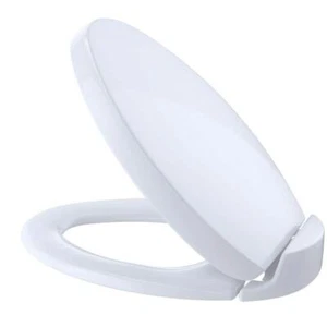 Asiento de inodoro TOTO 14,25" alargado delantero cerrado algodón plástico moderno blanco - Imagen 1 de 2