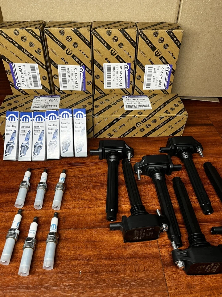 6X Ignition Coil & Iridium Spark Plug For Dodge Jeep Ram Chrysler 3.6L UF648 - Image 1 of 4
