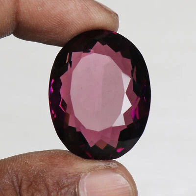 Large Purple Amethyst Faceted Oval Cut 75 CT Loose Gemstone for Engagement Gift - Image 1 of 4