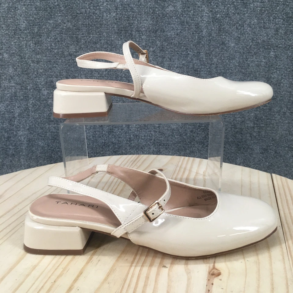Sandalias Tahari para mujer 7,5 M Gogo con tirantes beige imitación cuero hebilla informales Foto 1 de 4