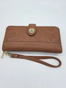 STONE MOUNTAIN Paisely Embossed SLG Wristlet Wallet - Picture 1 of 11