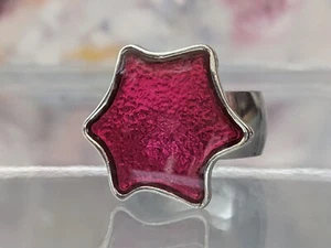 Accesorio de botón - laca "Estrella" rojo/plata - compatible con Charlotte 21 - Imagen 1 de 1
