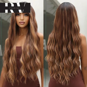 Cosplay wig women's Chocolate Brown hair large wavy long curly hair 30 Inch - Picture 1 of 8