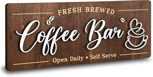 Coffee Bar Signs for Wall Decor - Station, Brown - Picture 1 of 6