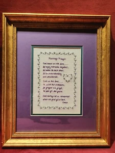 Cross Stitched "Marriage Prayer". Matted And Framed. - Picture 1 of 7