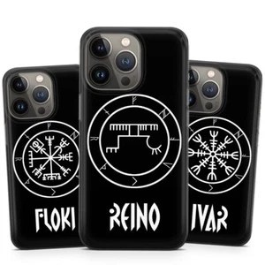 PERSONALIZED NAME Nordic Rune Signs Hard Plastic Phone Case for iPHONE 14 13 12 - Picture 1 of 19