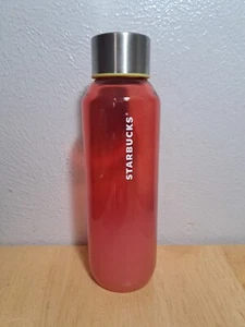 2022 Starbucks Red/Pink Ombre Glass Water Bottle 20oz - Picture 1 of 9